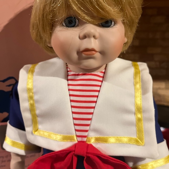 Marian Yu Designs MYD Porcelain Boy Doll Barthalomew Sailor Outfit w/ Stand COA - Picture 2 of 5